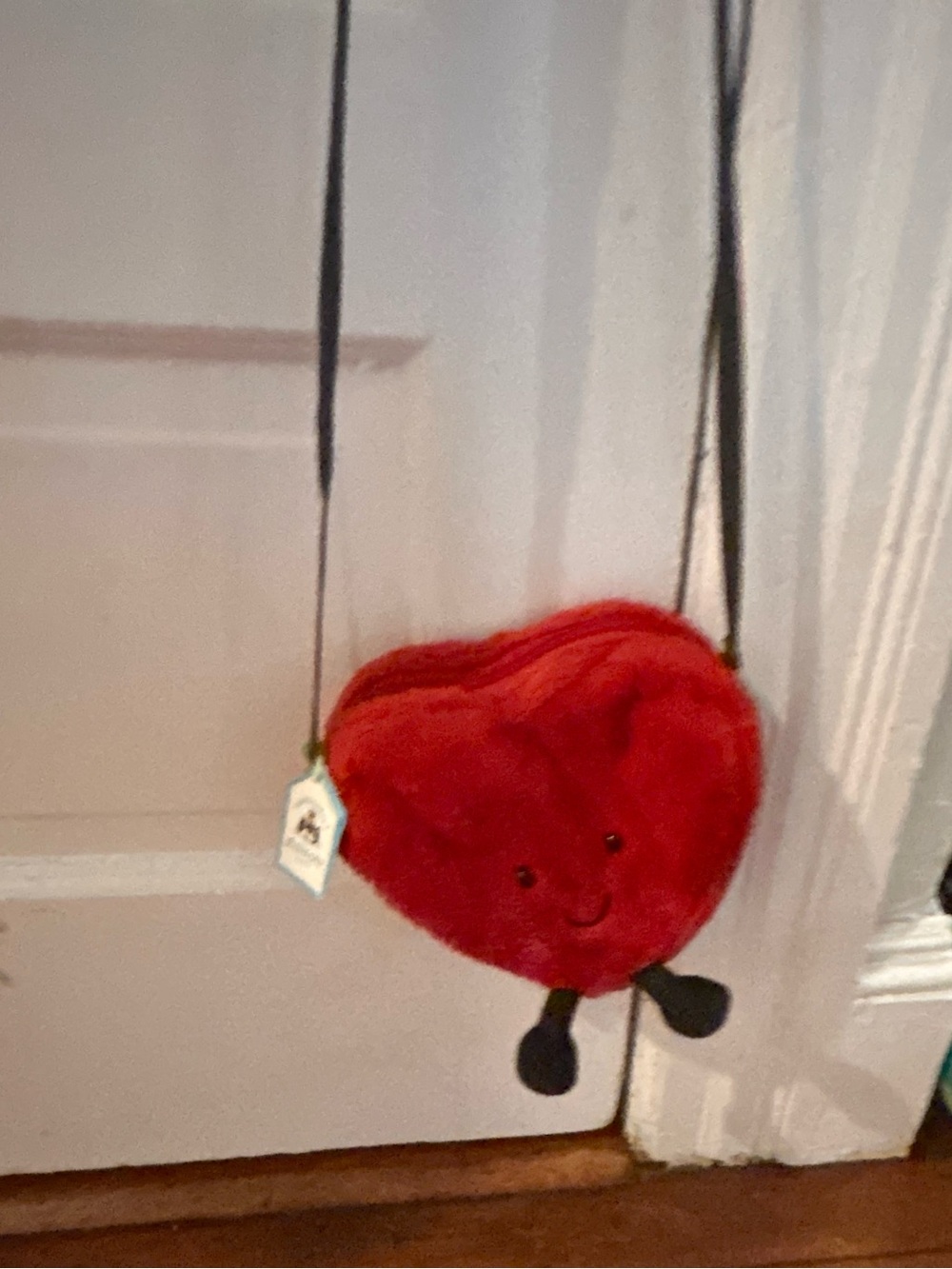 Jellycat Red Heart Plush Crossbody Bag with Smile